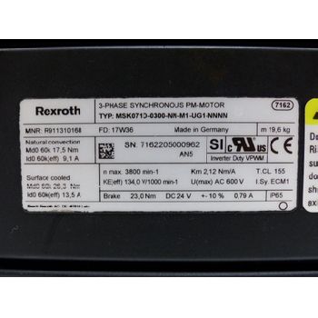 Rexroth MSK071D-0300-NN-M1-UG1-NNNN MNR: R911310168