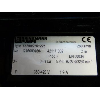 Brinkmann TA-250/270 + 225 submersible pump & gt; unused! & Lt;