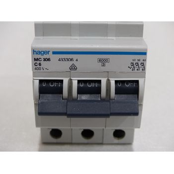 hager MC 306 C6 400V ~ circuit breaker