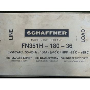 Indramat NFD 01.1-500-180 Power Line Filter (Schaffner FN351H-180-36)