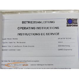 Reform Operating Instructions Production Surface Grinding Machine AR 30 Type 19