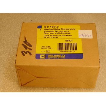Square D CC 167.0 Overload Relay Thermal Unit PU = 6 St. - unused! -