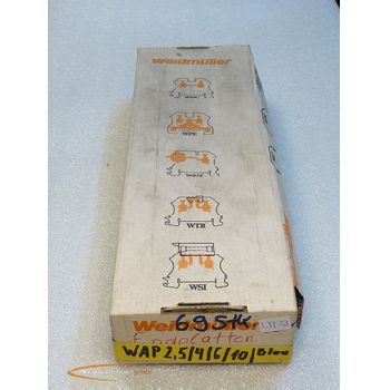 Weidmüller WAP 2.5 / 4/6/10 / blue end plate PU 64 pcs - used! -