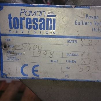Used Pasta sheeter PAVAN TORESANI S 400