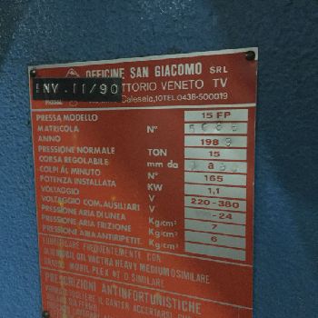 San Giacomo 15 FP Forging press