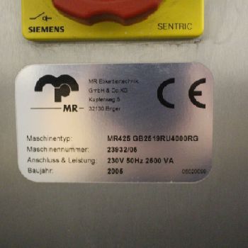 Multivac MR425 side and top labeller