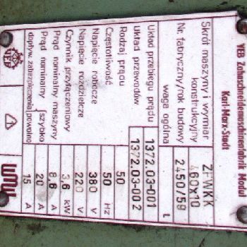 Wmw - Modul ZFWKK 460 X 10 Vertical gear hobbing machine