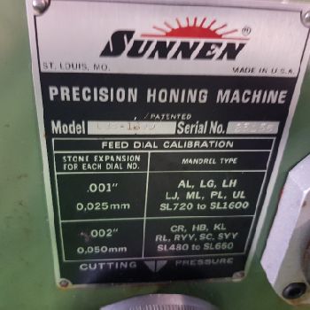 Sunnen LBB1699G Lapping finishing machine