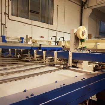 Automatic double-cut line + double gluing + monguzzi plate packer opener Monguzzi Pulchra 45/3800