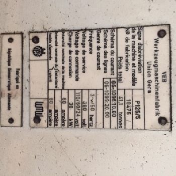 Union Gera P125/5 Table type boring machine