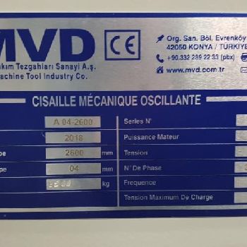 MVD A04 2600 mechanical shear
