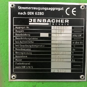 Jenbacher 657 kW Generator set