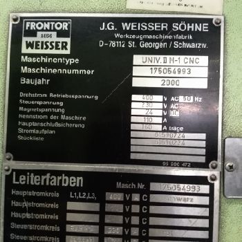 Weisser Univertor H-1 CNC Machining center - vertical