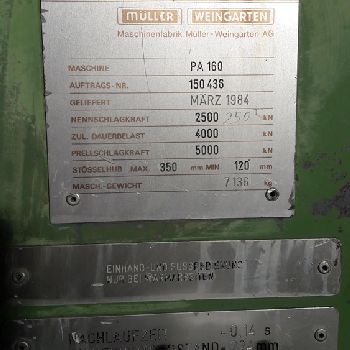 WEINGARTEN PA 160 Screw press