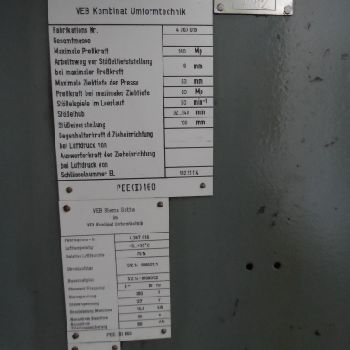 WMW PEE II 160 Single Column Eccentric Press