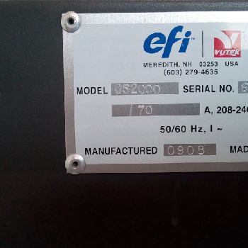 Used EFI VUTEK QS2000 large format plotter