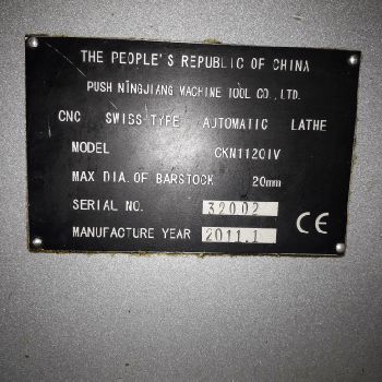 CKN1120 IV Swiss Type Lathe + bar feeder