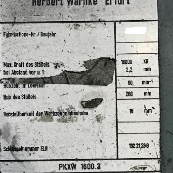 Erfurt PKXW 1600.3 Forging press