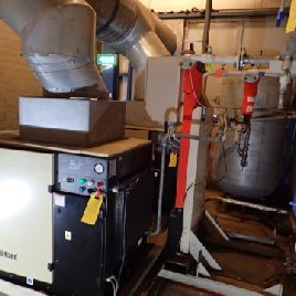 Ingersoll Rand rotary-screw compressor type UPS-22-8,5 with corresponding installation, situated in a RWE thermal power plant