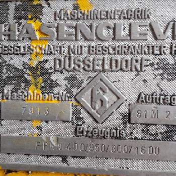 Hasenclever FPRN 400/950/600/1600 Screw press