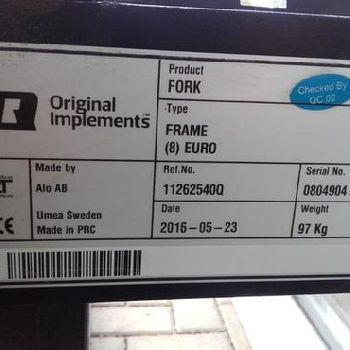 Quicke ALO 2500Kg Pallet Fork Set