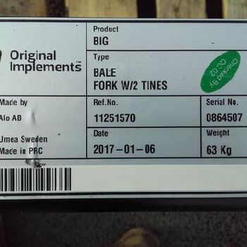 Quicke Alo Big Bale Fork