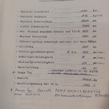 Hydraulic - two-column press WMW- MAGDEBURG PYE 160 S