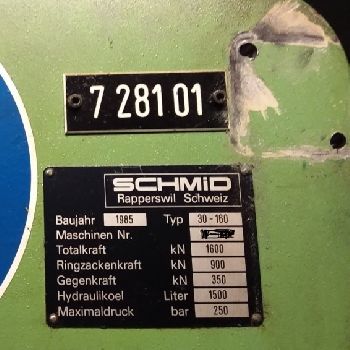 Punching machine double stand SCHMID RAPPERSWIL 30 - 160