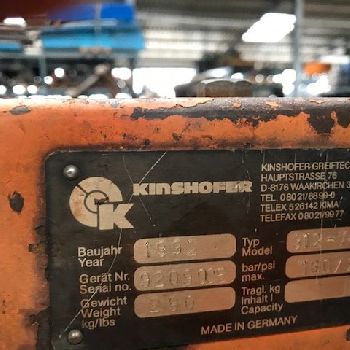 Kinshofer 312-V-1100 pallet tongs