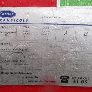 MILDNER swap body refrigerated 7.45, accident, Carrier Supra 1150