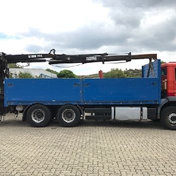 MAN 26.343 DFLC 6x4, building material, crane Hiab 140K