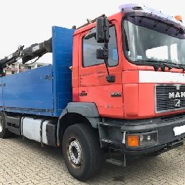 MAN 26.343 DFLC 6x4, building material, crane Hiab 140K
