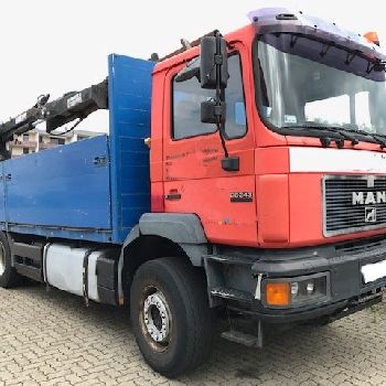 MAN 26.343 DFLC 6x4, building material, crane Hiab 140K