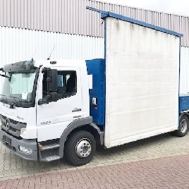Mercedes-Benz Atego 1224 L 4x2 glass transporter with rear crane Fassi F95A21