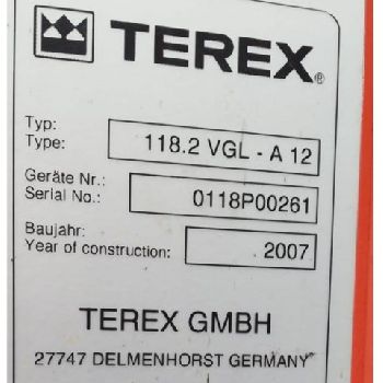 Atlas Terex 118.2 VGL crane, radio and gripper control