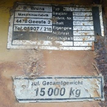 BRUNS roll-off container 10 cbm narrow version