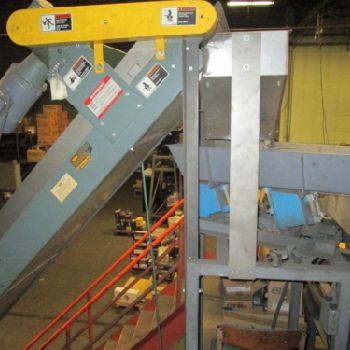 Hytrol Model PC 24"Wide X 18'Long 1Hp Inclined Rubber Cleat Conveyor Belt 15'Tall (#18128); Hytrol Model PC 24Wide X 18'Long 1Hp Inclined Rubber Cleat Conveyor Belt 15'Tall