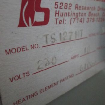 Thermal Systems Inc TS 127HT 230 V 1Ph 7"W X 12D Electric Furnace W/Digital Cntrl (#16536); Thermal Systems Inc TS 127HT 230 V 1Ph 7W X 12D Electric Furnace W/Digital Cntrl