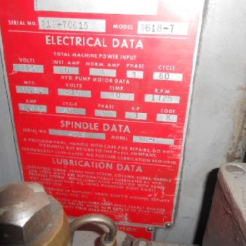 Doall Surface Grinder Model D618-7, 220V, Spindle Model MD-6 (#12200)