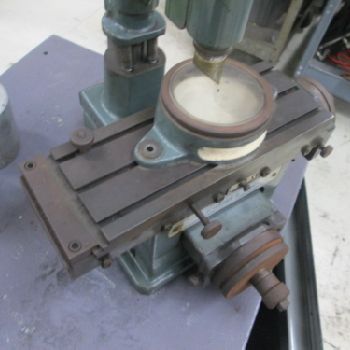 E.F. Haeger &amp; Son 8-1/8" X 3-1/4 Stage Vintage Table Top Microscope Good Resto Project (#16680); E.F. Haeger &amp; Son 8-1/8 X 3-1/4 Stage Vintage Table Top Microscope Good Resto Project