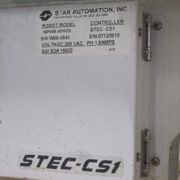 Star Automation NPWS-800 GII 200V CNC Picker Robot New 09 W/STEC-CS1 Cntrl (#18052); Star Automation NPWS-800 GII 200V CNC Picker Robot New 09 W/STEC-CS1 Cntrl