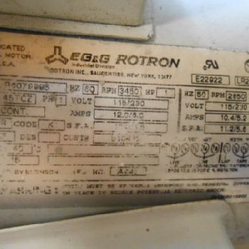 Motan Plastic B607999B 1Ph 115/230 Volt 1Hp 3450 Rpm Vacuum Loader 2 Avail (#11600)