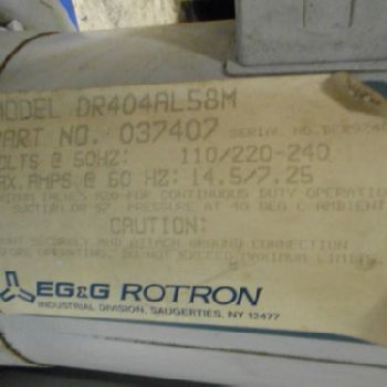 Motan Plastic B607999B 1Ph 115/230 Volt 1Hp 3450 Rpm Vacuum Loader 2 Avail (#11600)