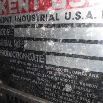 1988 Kent Mill, Model KTM-3VK, 50" Table, Mitutoyo DRO, Power Feed (#12939)