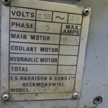 Harrison Model 13MD 36"Bed Length 7Swing 440 Volt 3Ph Tool Room Lathe W/83 Jaw Chuck (#13488); Harrison 36Bed Length 7Swing 440 Volt 3Ph Tool Room Lathe W/83 Jaw Chuck