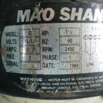 Mao Shan Model TSC-10L 10" 115/230V 1Ph 1.5Hp Table Saw (#15695); Mao Shan Model TSC-10L 10 115/230V 1Ph 1.5Hp Table Saw