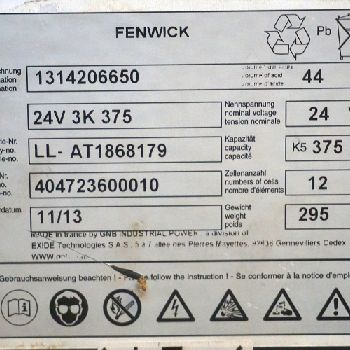 Fenwick - 24 V 3 PzS 375 Ah