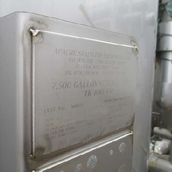1 - Apache 7,500 Gallon Stainless Storage Tank