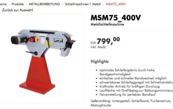 Holzmann belt sander; MSM75