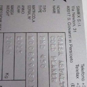 SIMEX Asphalt Planer PHD 450